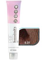 By Fama pusiau ilgalaikiai plaukų dažai be amoniako By Fama Luminity 5.31 light chestnut warm beige 80ml