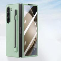 Su S Pen laikikliu Rašiklis Grynas Telefono Dėklas skirtas Originaliam Samsung Z Fold 7 6 5 4 3 Plonas Matinis PC Integruota Ekrano Apsauga Galinio Dangtelio galaxy z fold 7 smėlis