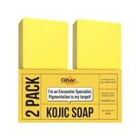 GHAR SOAPS Kojinės rūgšties 2% muilas su niacinamidu | Dėmėms, saulės pažeidimams, pažastų šviesinimui ir tamsių dėmių mažinimui |(Pakuotėje 2 vnt) (100 g x 2)