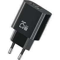 USAMS Charger 25W 1xUSB-C 1xUSB-A Fast Charging USA001629