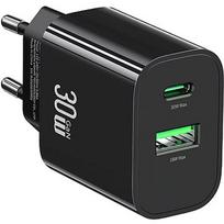 USAMS Charger 30W 1xUSB-C 1xUSB-A Fast Charging USA001631