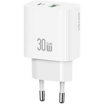 USAMS Charger 30W 1xUSB-C 1xUSB-A Fast charging w USA001632