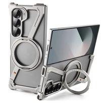 Aliuminio lydinio rėmelis 360° magnetinis laikiklis Magsafe telefono dėklas, skirtas Samsung Galaxy Z Fold 7 6 5, metalinis berėmis buferis, apsauginis dangtelis galaxy z fold 7 smėlis