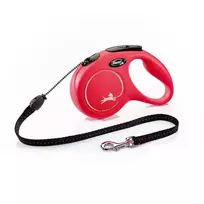Flexi New Classic Virvė M - 5m iki 20kg - Raudona