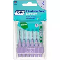TePe Interdental Brush Extra Soft tarpdančių šepetėliai, 1,1 mm (5), šviesiai violetiniai, 6 vnt.