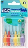 TePe Interdental Brush Extra Soft tarpdančių šepetėliai, rinkinys (1-6), 6 vnt.