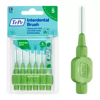 TePe tarpdančių šepetėliai, 0,8 mm (5), žali, 6 vnt.