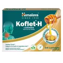 HIMALAYA Koflet H Ginger pastilės nuo gerklės skausmo, imbiero skonio, 2×6vnt