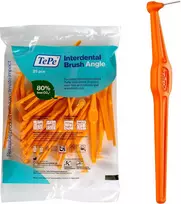 TePe Angle tarpdančių šepetėliai, 0,45 mm (1), oranžiniai, 25 vnt.