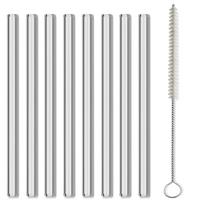 Kela Stikliniai šiaudeliai su šepetėliu (8 vnt., 15 cm)