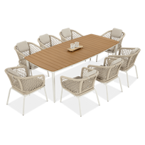 Lauko baldų komplektas ROMA DINNING 8+1, Light Beige
