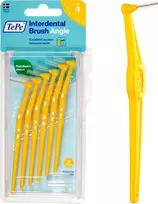 TePe Angle tarpdančių šepetėliai, 0,7 mm (4), geltoni, 6 vnt.