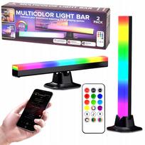 MULTICOLOR LIGHT BAR RGB lempos su stovu ir nuotoliniu pultu, 2 vnt