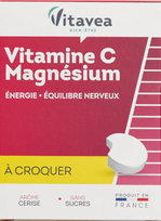 VITAVEA Vitaminai C, B6 ir magnis, 28 kramtomos tabl.