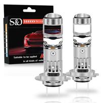 2 vnt H7 Led projektoriaus objektyvo priekinių žibintų lemputės 1:1 LED Projektorius Belaidis Mini Objektyvas 30000Lm 100W Automobilinis Plug&Play Turbo Lempa 6500K Balta LHD