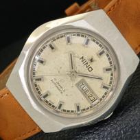 VINTAGE NINO AUTOMATINIS ŠVEICARIŠKAS VYRIŠKAS ORIGINALUS CIFERBLATO LAIKRODIS a700142-5 gray