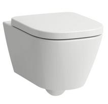 Pakabinamas unitazas, MEDA 54x36, tylus sūkurinis nuplovimas (Silent flush), be apvado (Rimless), be dangčio, balta spal