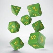 Classic RPG Runic Green  and  Yellow Dice Set