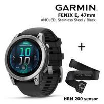 GARMIN Fenix E 47 mm, AMOLED, Stainless Steel + Garmin HRM 200 Sensor sportinis laikrodis 010-03025-00 / 010-13388-00