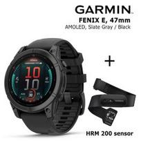 GARMIN Fenix E 47 mm, AMOLED, Slate Gray Steel + Garmin HRM 200 Sensor sportinis laikrodis 010-03025-01 / 010-13388-00