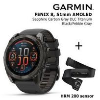 GARMIN Fenix 8 51 mm, AMOLED, Sapphire Carbon + HRM 200 Sensor sportinis laikrodis 010-02905-21 / 010-13388-00