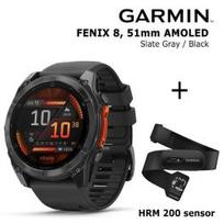 GARMIN Fenix 8 51 mm, AMOLED, Slate Gray + HRM 200 Sensor sportinis laikrodis 010-02905-00 / 010-13388-00