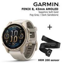 GARMIN Fenix 8 43 mm, AMOLED, Sapphire Soft Gold + HRM 200 Sensor sportinis laikrodis 010-02903-11 / 010-13388-00