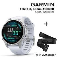 GARMIN Fenix 8 43 mm, AMOLED, Silver + HRM 200 Sensor sportinis laikrodis 010-02903-00 / 010-13388-00