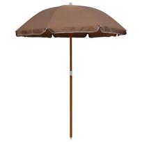 Sodo skėtis nuo saulės su plieniniu stulpu, taupe, 180cm
