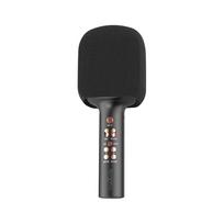 Belaidis Bluetooth karaoke mikrofonas su garsiakalbiu, juodas