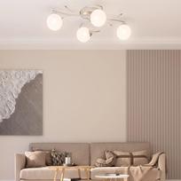 Lubinis šviestuvas su stikliniais gaubtais 4 G9 LED lemputėms