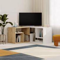 Kampinis Stalas Tv, Glis, Decortie, 90 x 45 x 35 cm, Ąžuolas - Baltas