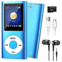 MP3 grotuvas Mp3 grotuvas su „Bluetooth 5.0“, muzikos grotuvas su 32GB Tf kortele, FM, ausinės, nešiojamas „Hifi“ muzikos grotuvas (mėlynas)