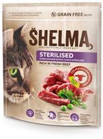 Kačių Maistas - SHELMA Sterilizuotas Sausas Maistas Su Jautiena 750g Be Grūdų