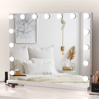 Veidrodis su 15 LED HOLLYWOOD MIRROR 60X50CM WHITE