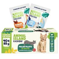 ANIMAL ISLAND kasdien kalakutienos ir baltos žuvies filė sultinyje - šlapias kačių ėdalas - 40 x 85 g