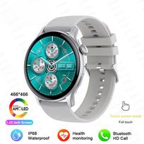 2025 Naujas NFC Išmanusis Laikrodis Moterims 466*466 Ekrano GPS Sekimas Sportiniai Laikrodžiai Moterims Sveikatos Stebėjimas Balso Bluetooth Skambutis Išmanusis Laikrodis Moterims Silicone belt sidabras