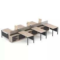 Darbo stalų komplektas šešiems darbuotojams Promo T55S