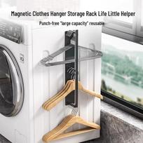 Magnetinė be gręžimo drabužių džiovyklė: Daugiafunkcinė pakaba balkonui ir skalbiniams. Magnetic - White Single Layer - 1pc