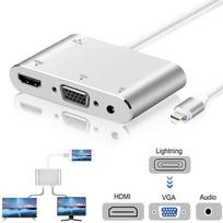 Skirta Apple sąsajai su HDMI VGA lizdu garso televizoriaus adapterio kabelio keitiklis, skirtas iPhone X iPhone 8 7 7 Plus sidabro pilka spalva