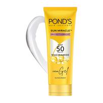 Pond’s Sun Miracle SPF 50 Kremas-Želė Apsaugai Nuo Saulės 12g Pakuotė 1 Dėmėms, Švytėjimui, Nepalieka Baltų Pėdsakų, Lengva UV Apsauga Veidui yellow