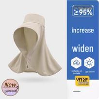 Women's Sun Protection Hat with Full Face, Neck, and Shoulder Coverage - Extra Large Shawl Style Fisherman Hat for Summer