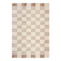 Rankų darbo kreminės spalvos/natūralios spalvos iš vilnos mišinio kilimas 200x300 cm Eric Checkboard – Flair Rugs
