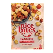 Lazdyno riešutai kepinti, nesūdyti NICE BITES, 200 g