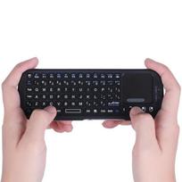 Mini Bluetooth 2.4GHz belaidė klaviatūra su jutikline panele pelė-kombinuota Android TV Box/PC/planšetiniam kompiuteriui/PS4/Raspberry Pi 3/HTPC juoda