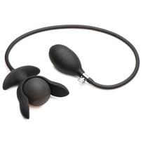 Master Series Dark Pearl Inflatable Vibrating Butt Plug Black