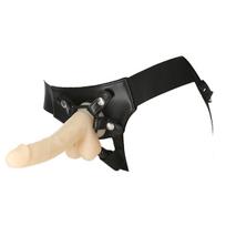 Strap-on diržas su vibro kamuoliuku ir keičiamais žiedas Addiction