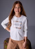 MAYORAL marškinėliai ilgomis rankovėmis, cream-nude, 7.018-88