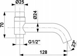 KFA Snapelis 835-670-00 MOZA VONIOS IŠĖJIMAS LIETUS DUŠUI CHROME // B-67-OUTLET