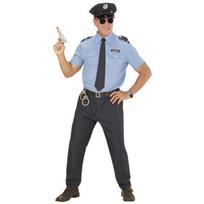 Karnavalinis kostiumas, Policininkas, Widmann, 5 dalys su marškiniais, kelnėmis, diržu, kaklaraiščiu ir kepure, XXL dydis